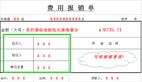 費用報銷單注意事項